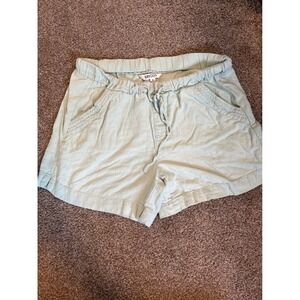Briggs Light Blue Chambray Drawstring Elastic Waist Shorts Women's Medium